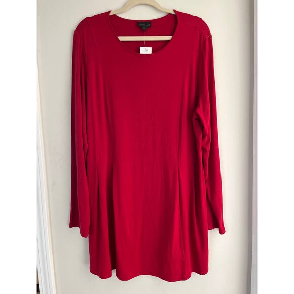 J. Jill Tops - J. Jill Wearever Collection Pleated Red Tunic Top Pullover XL Tall Stretch NEW